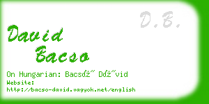 david bacso business card